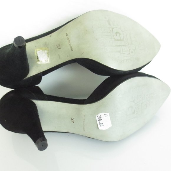 $200 GINO VAELLO Black Heels Pumps Shoes - Picture 6 of 7